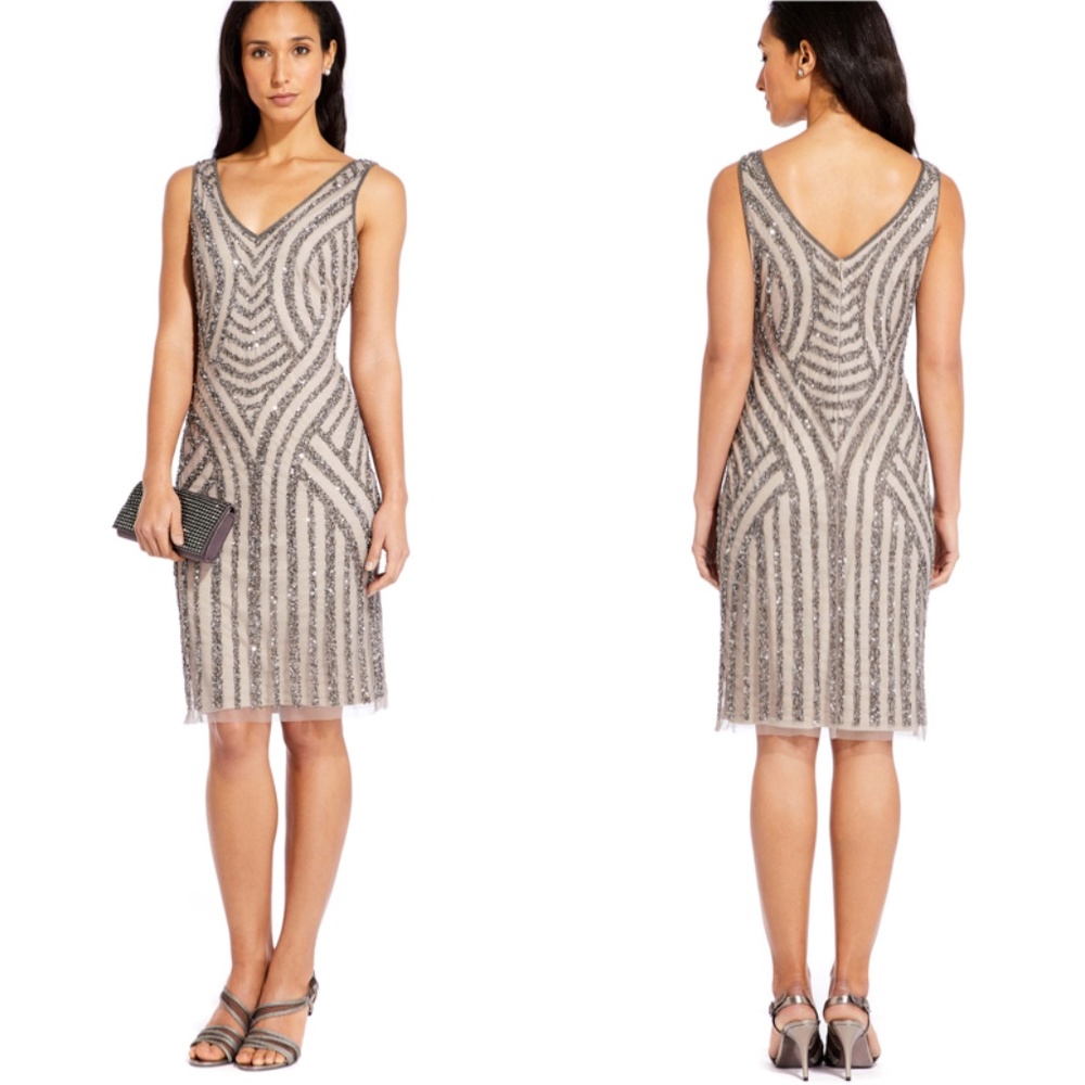 Adrianna Papell Women's Long Beaded Dress